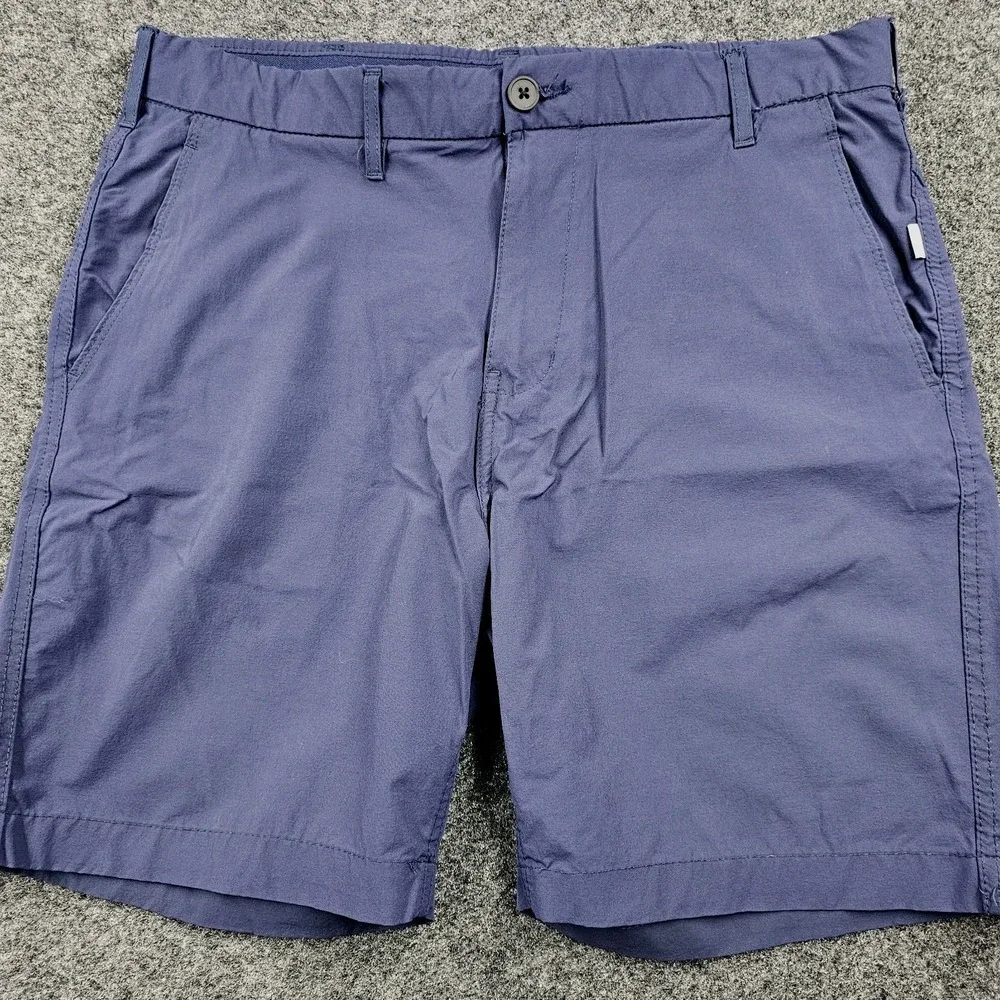 Onia Hybrid Shorts Men's 31 Blue Stretch Performance Casual Flat Front 7 Inch